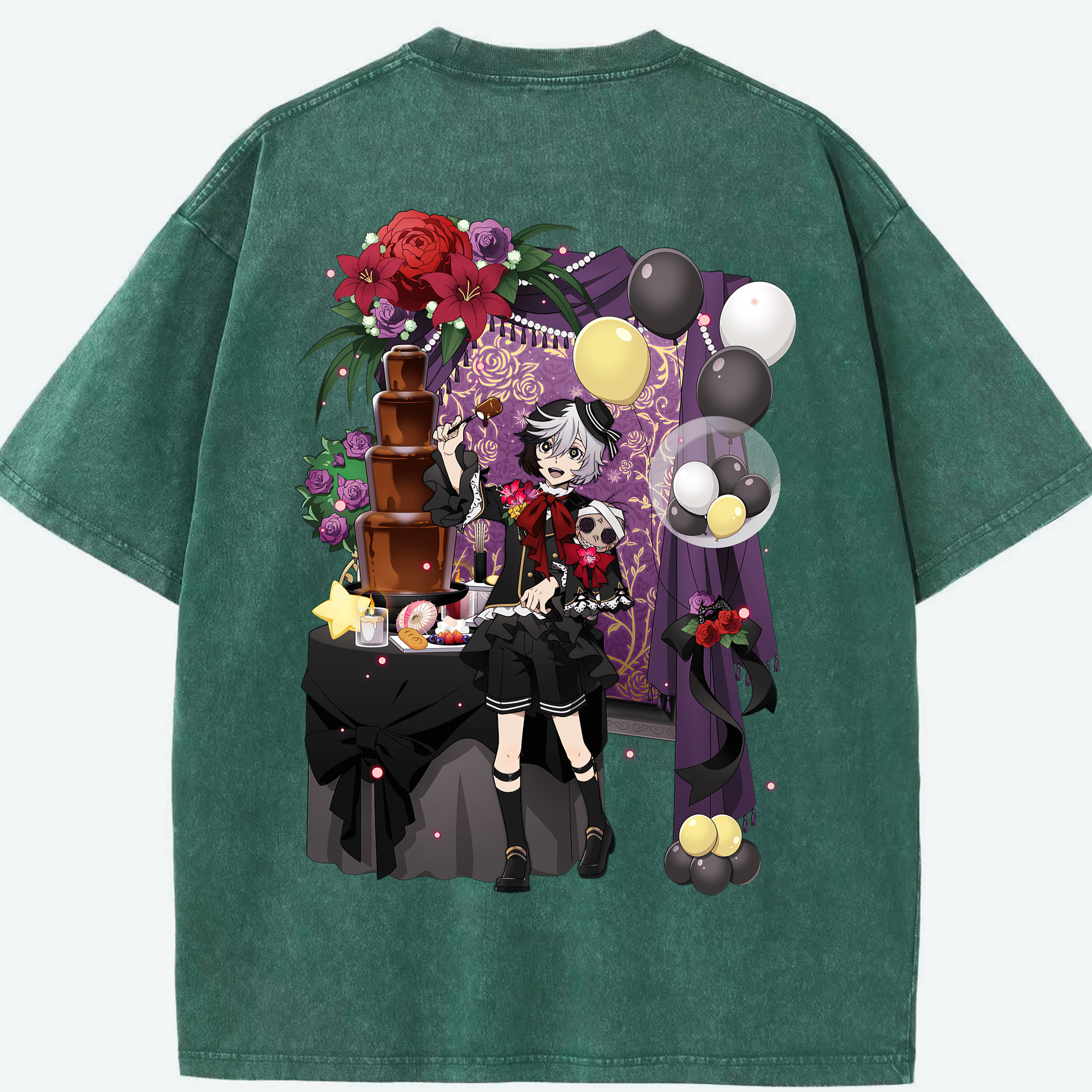 （画像用） 文豪ストレイドッグス Bungo Stray Dogs 綿100% ヴィンテージ風 半袖Tシャツ（背面プリント）